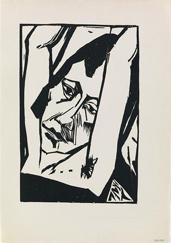 ERICH HECKEL Krankes Mädchen.  Woodcut, 1919-20.  Dube 266  * MAX PECHSTEIN Weib vom Manne begehrt,  woodcut, 1919-2...